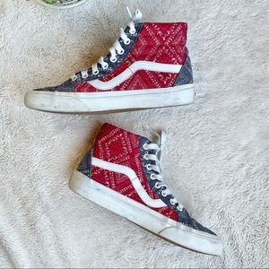 Vans Bandana Blue and Red Hi-top Sneakers